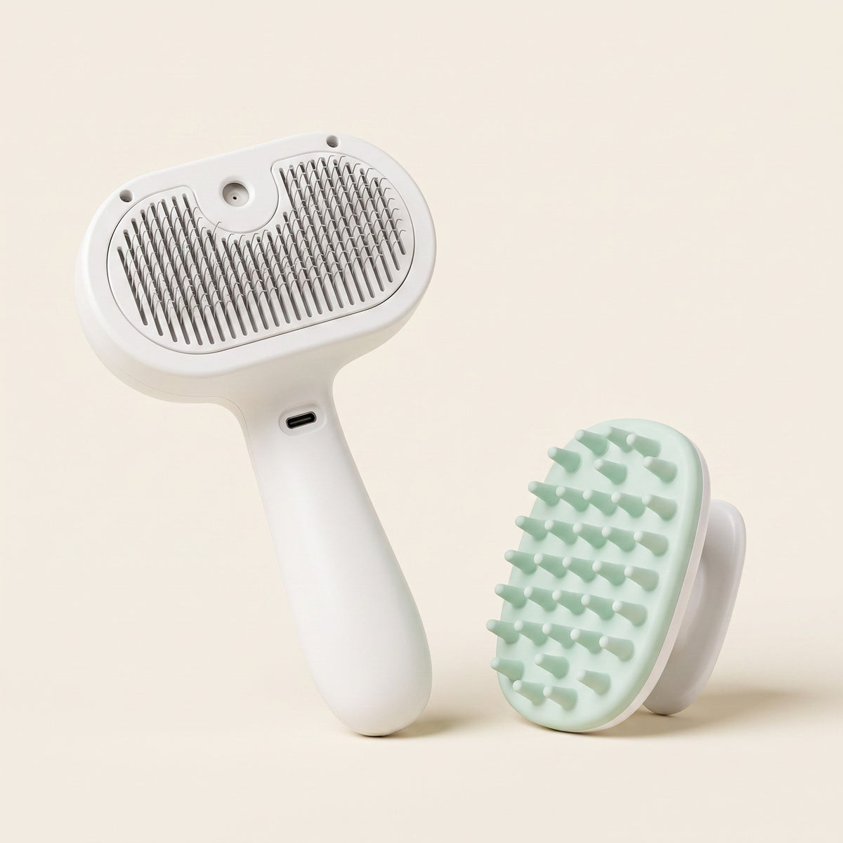 Stoomborstel met gratis siliconen massageborstel