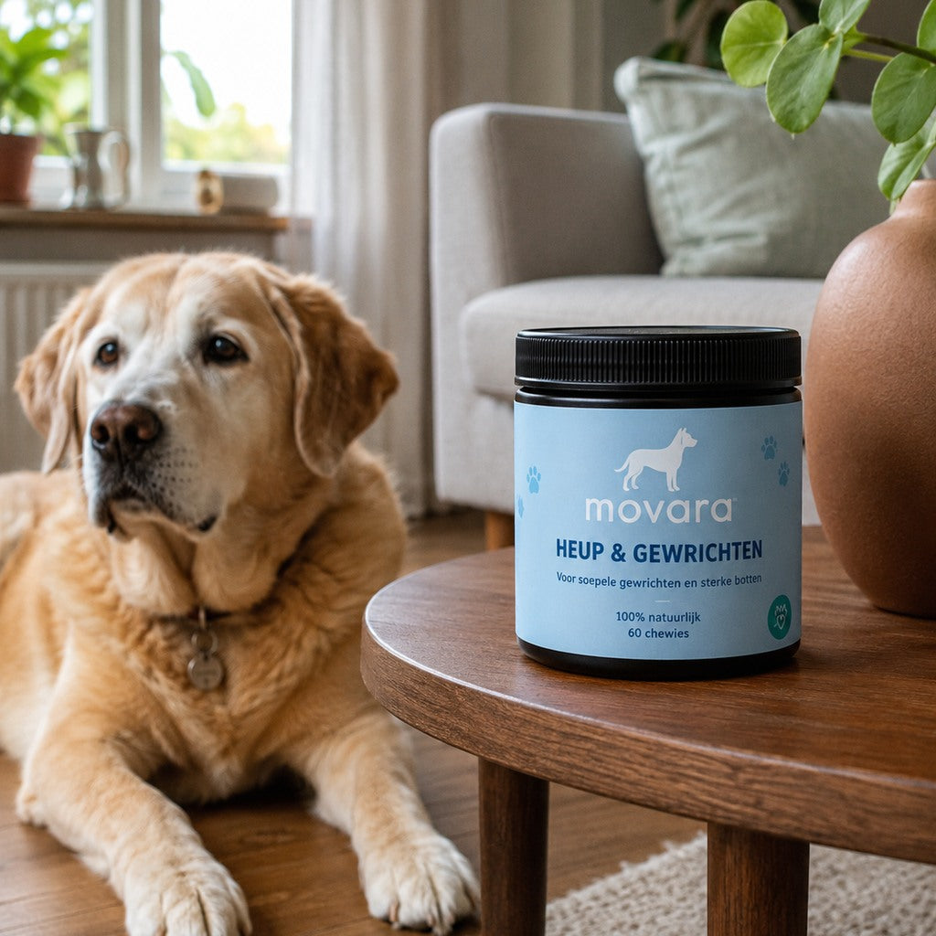 Oudere labrador ontspannen
