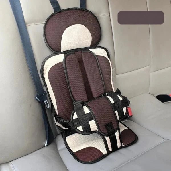 couleur Bruin — Draagbaar Autostoeltje – Opvouwbaar Kinderzitje met 5-Punts Harnas, Zonder ISOFIX