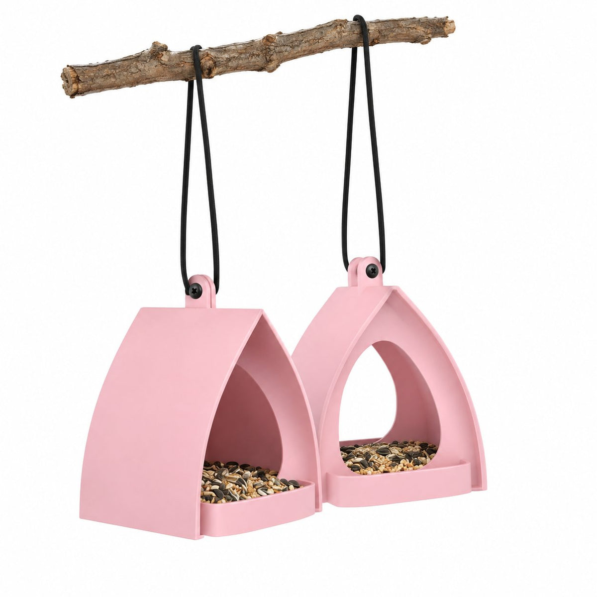 couleur Roze — Hangend vogelvoederhuisje met weerbestendig dak