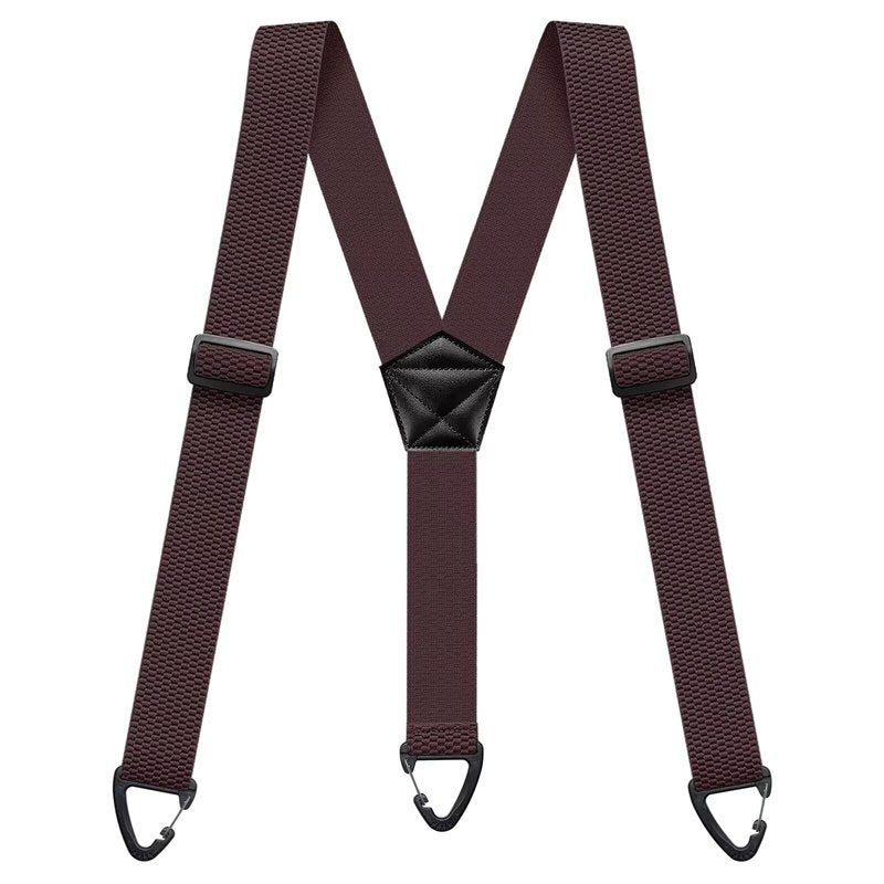 variante Y-vorm / Donkerbruin — Elastische X-rug bretels – extra breed 3,8 cm, 4 stevige haken