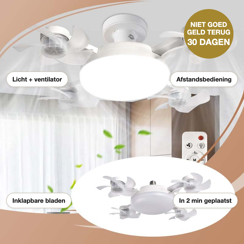AeroLume™ — Plafondventilator met Led en Inklapbare Bladen
