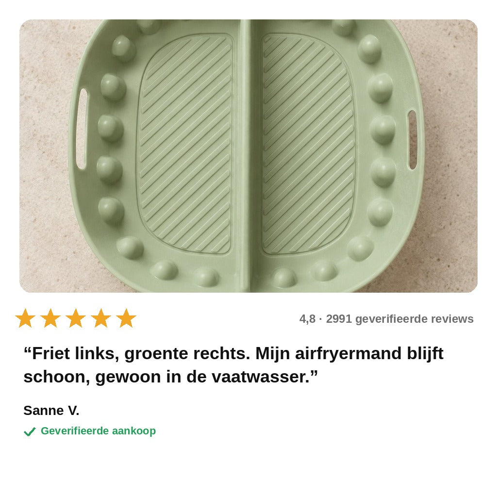 avis — DuoBak™ Siliconen Airfryerbakje met Tussenwand