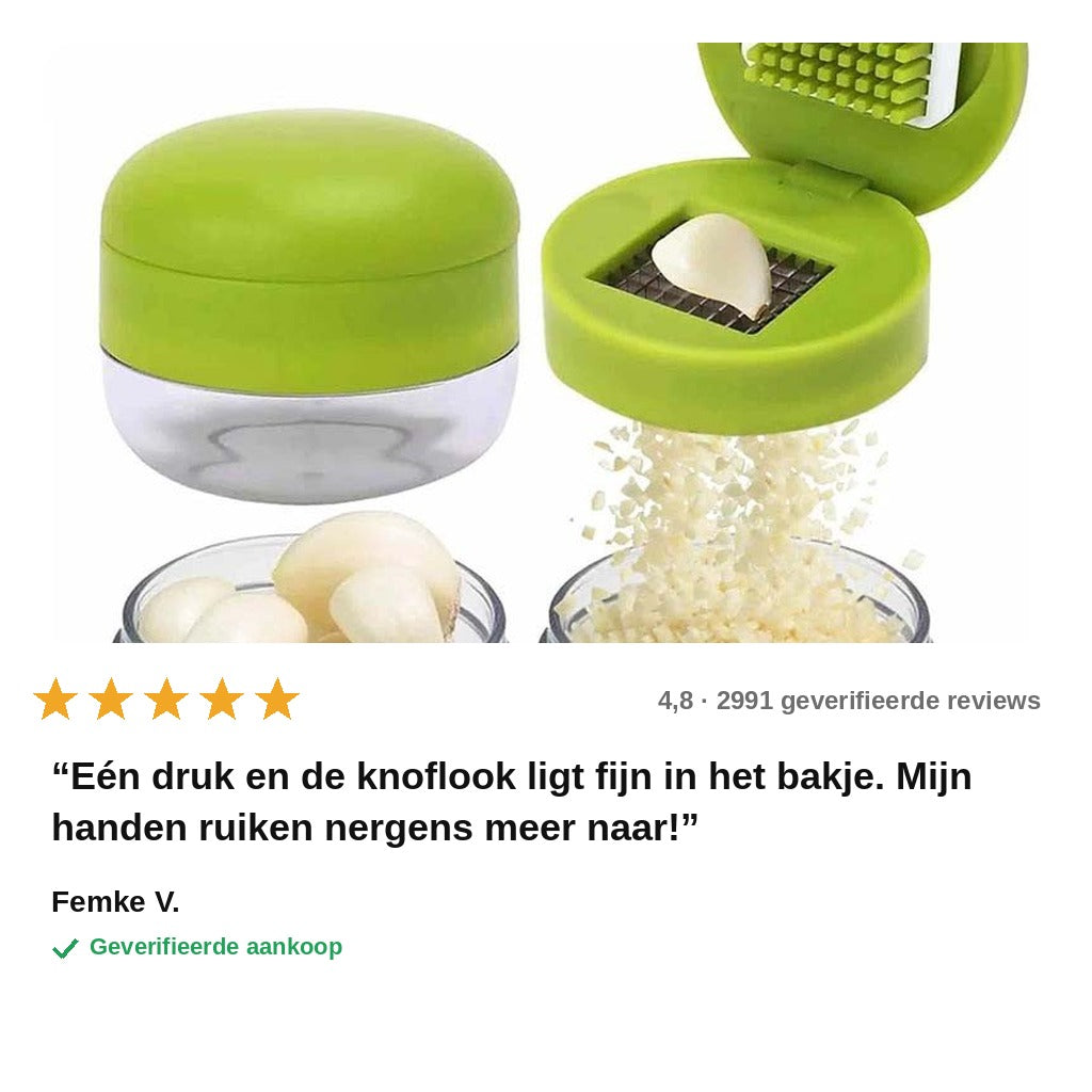 avis — Mini Knoflookhakker met Opvangbakje – Knoflook fijngehakt in 1 seconde
