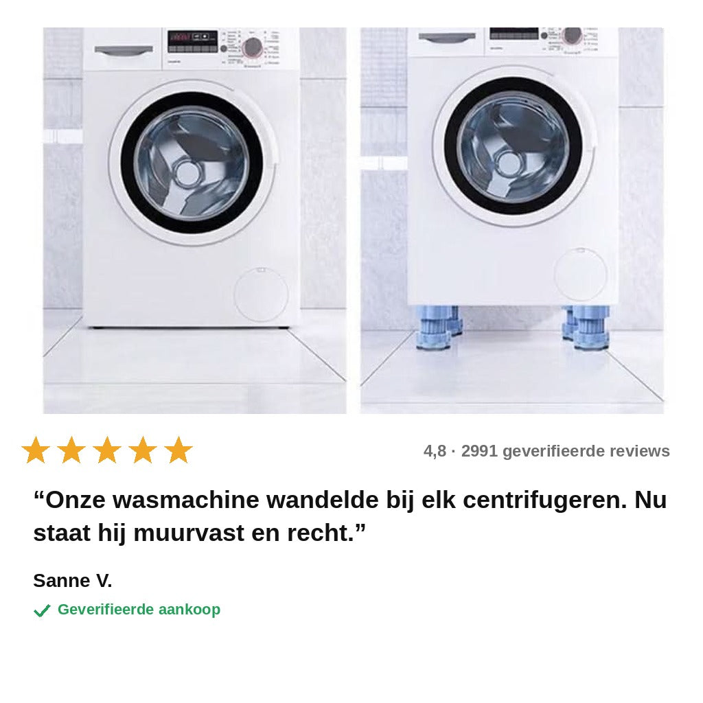 avis — Verstelbare Wasmachinevoetjes – Set van 4, Anti-Trilling & Antislip