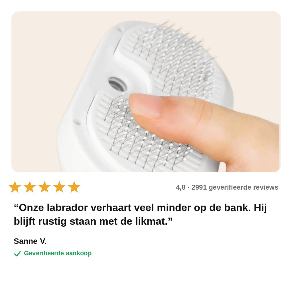 avis — NevelPaw™ Stoomborstel voor Hond en Kat – Koele Nevel tegen Losse Haren