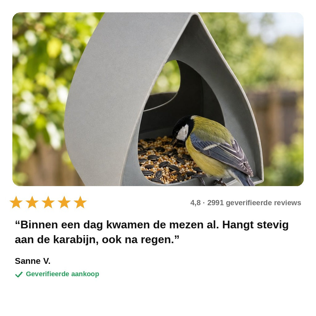 avis — Hangend vogelvoederhuisje met weerbestendig dak