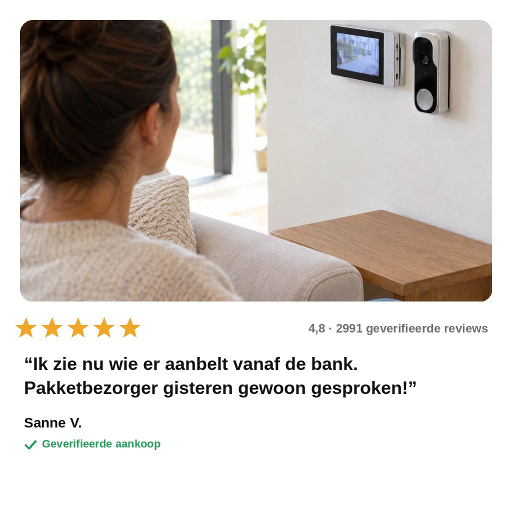 avis — Draadloze Video Intercom Deurbel – set met binnenmonitor (4,3 inch) en deurbelcamera