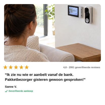avis — Draadloze Video Intercom Deurbel – set met binnenmonitor (4,3 inch) en deurbelcamera