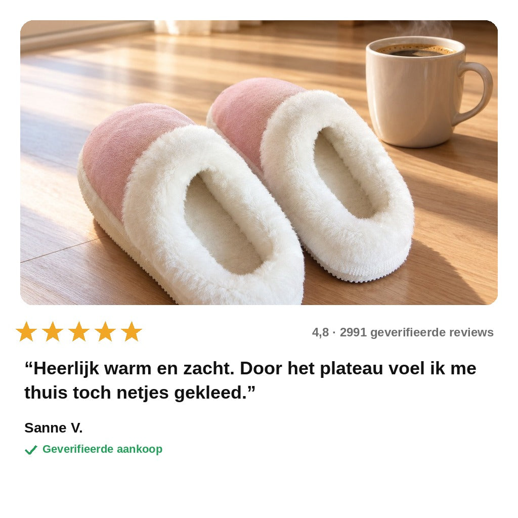 avis — Pluche Plateau Pantoffels – Warm Gevoerd met Antislipzool