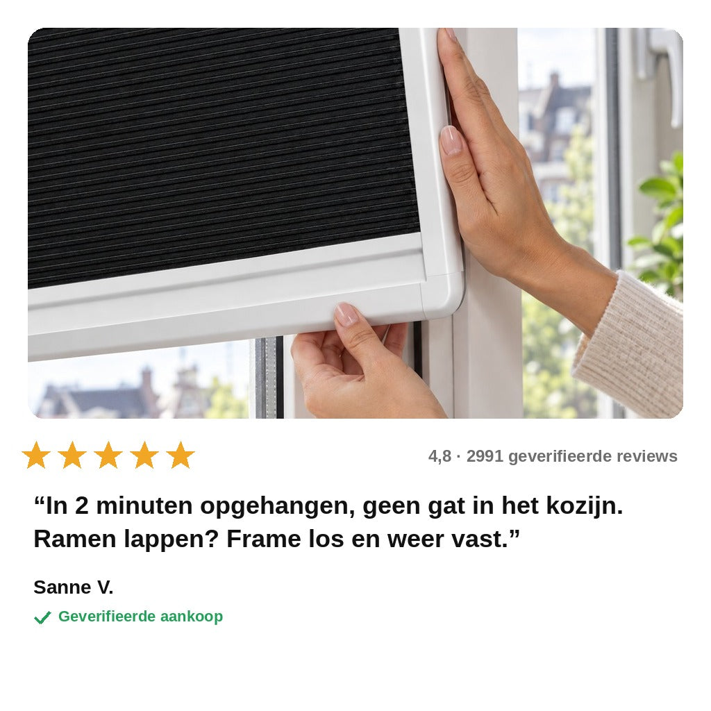 avis — Magnetisch Plissé Gordijn Zonder Boren – Klik het in je kozijn
