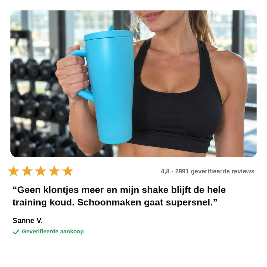 avis — RVS shakerbeker met handvat 1,2 l – dubbelwandig, lekvrij en klontjesvrij