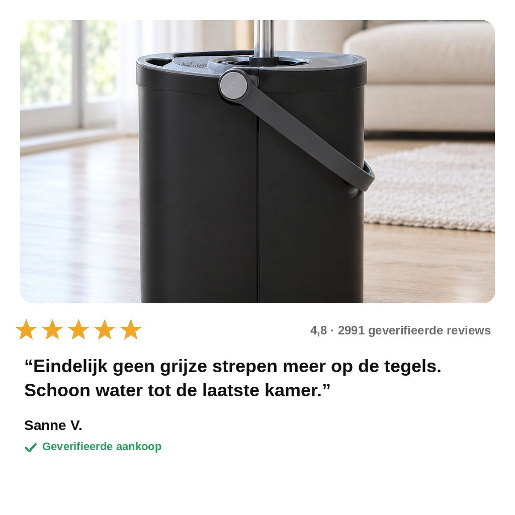 avis — AquaPure™ 3-Kamer Dweilsysteem – Schoon en vuil water gescheiden