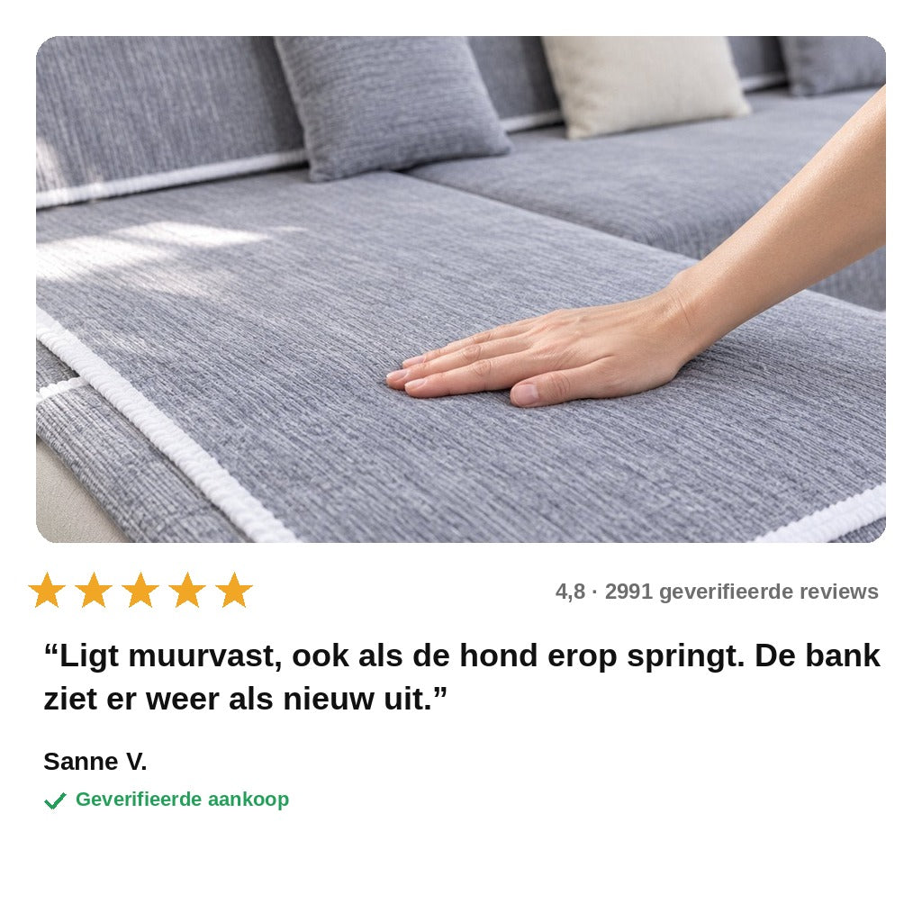 avis — Antislip chenille bankhoes – beschermt je bank tegen haren, krassen en vlekken