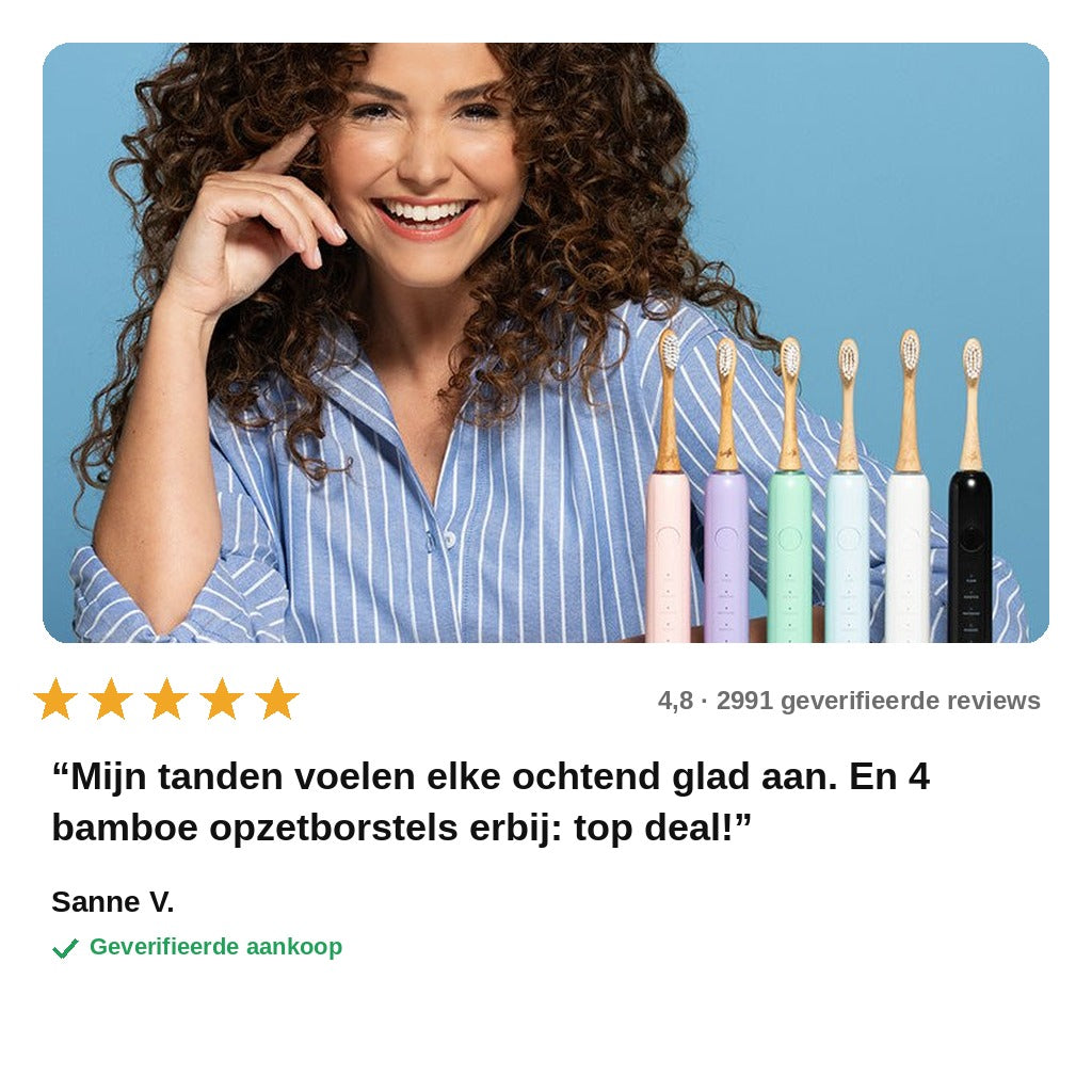 avis — Sonische Elektrische Tandenborstel met Bamboe Opzetborstel