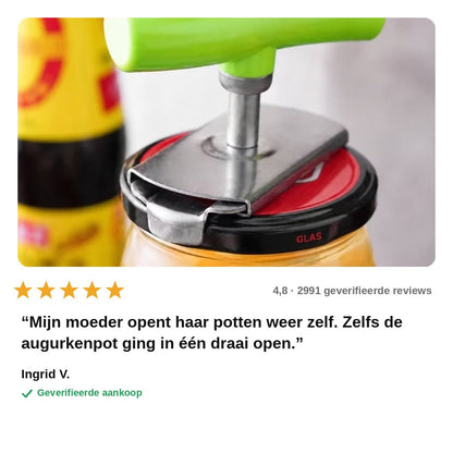 avis — Verstelbare RVS potopener – elke vaste deksel open zonder kracht