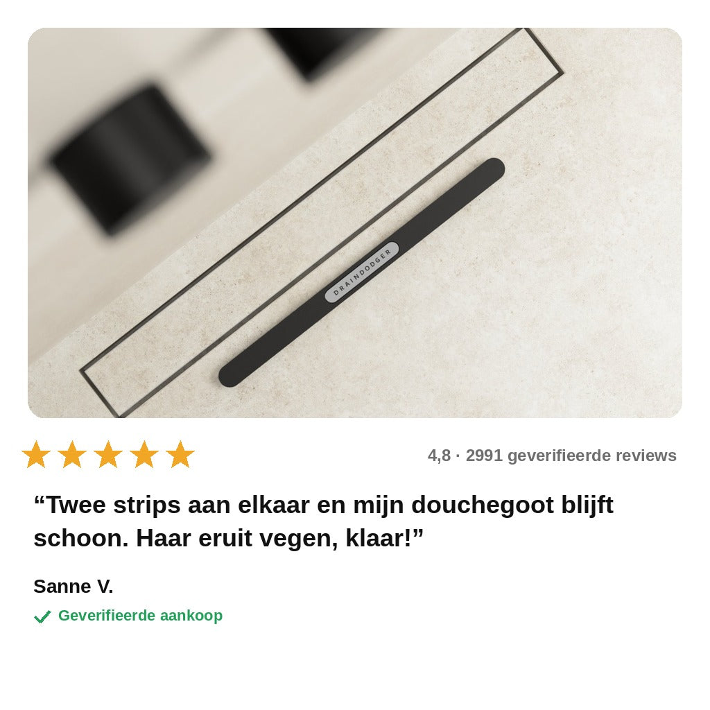 avis — Haarvanger Strip voor Douchegoot – Koppelbaar & Herbruikbaar