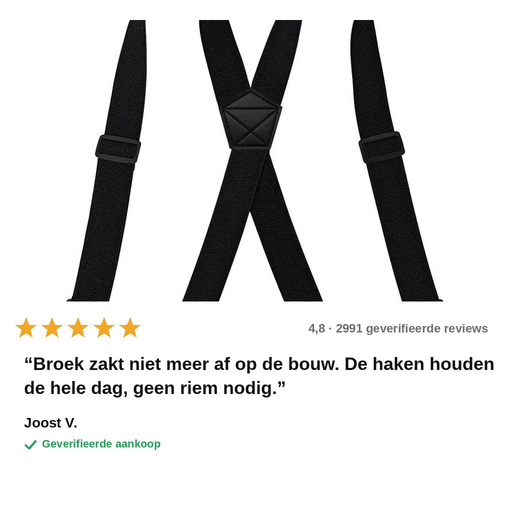 avis — Elastische X-rug bretels – extra breed 3,8 cm, 4 stevige haken