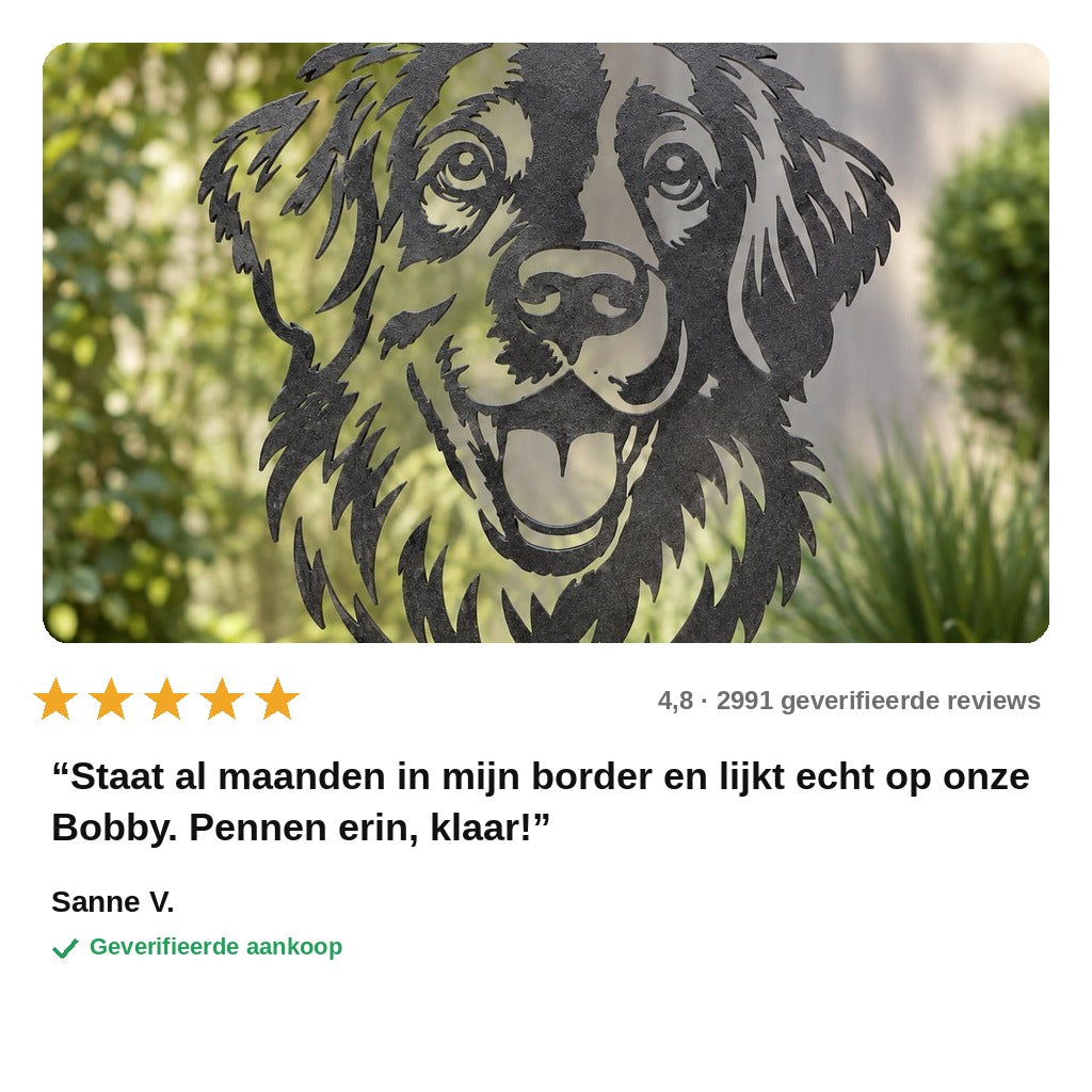 avis — Metalen Hondenkop Silhouet – Tuindecoratie van Lasergesneden Staal