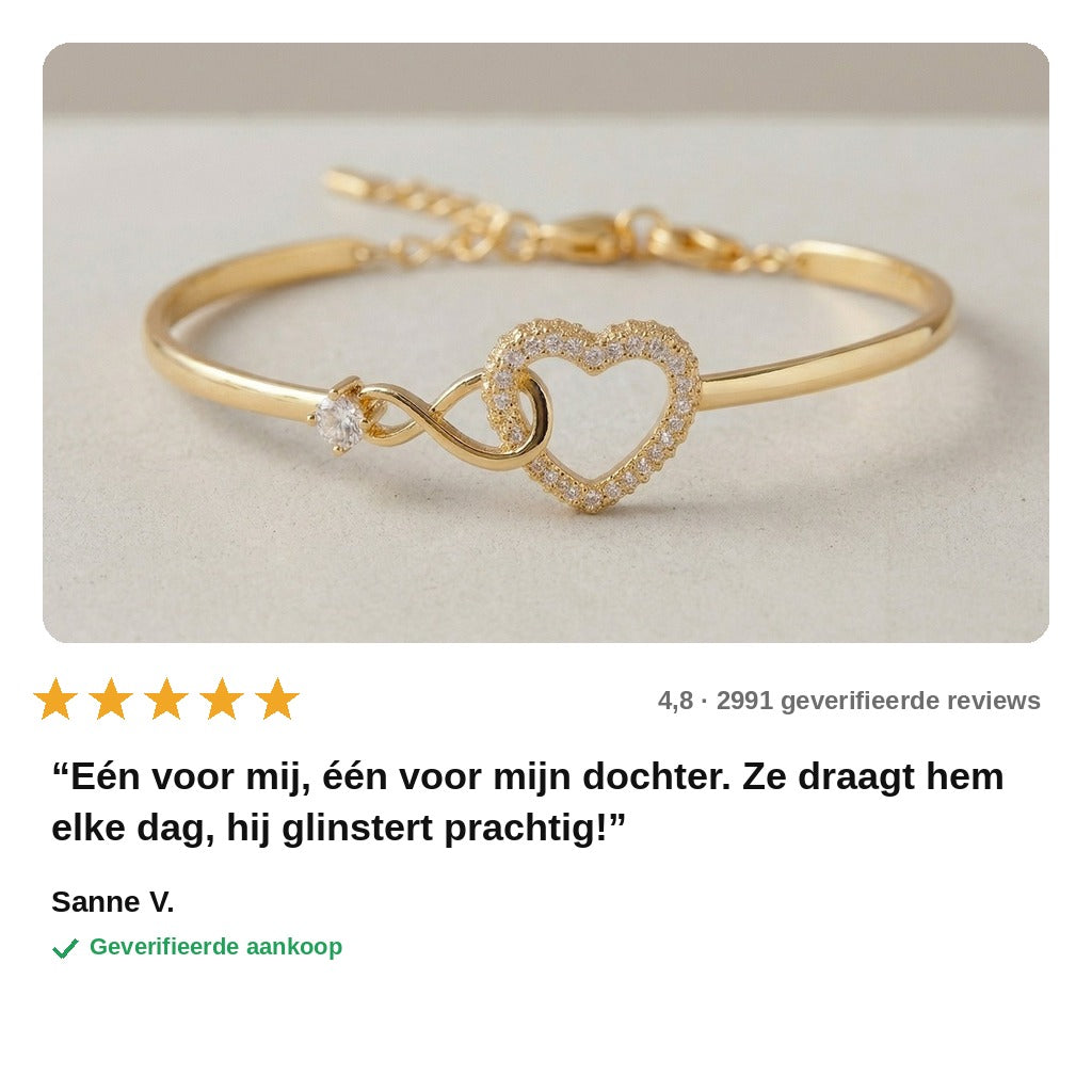 avis — Infinity Hart Armband – Moeder & Dochter, met fonkelende zirkonia