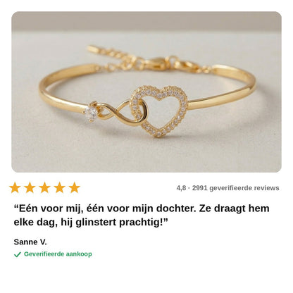 avis — Infinity Hart Armband – Moeder & Dochter, met fonkelende zirkonia