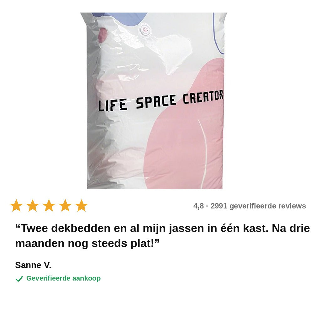 avis — CompriCube™ – 3D Vacuüm Opbergzak Zonder Pomp | Drukken, Sluiten, Tot 80% Ruimte Bespaard