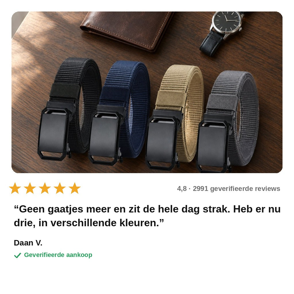 avis — Nylon Riem met Automatische Gesp – zonder gaatjes, op de millimeter verstelbaar
