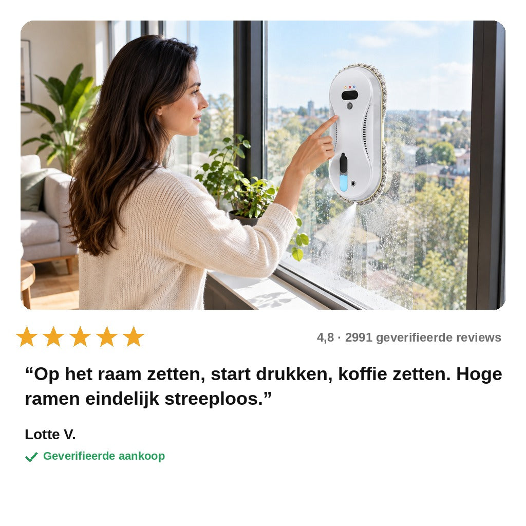 avis — Raamrobot met sproeifunctie – streeploos schone ramen zonder ladder