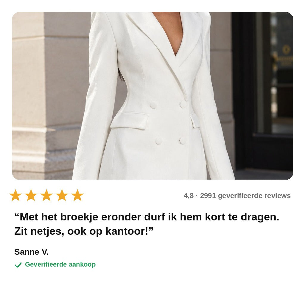 avis — Lange Blazerjurk met V-hals