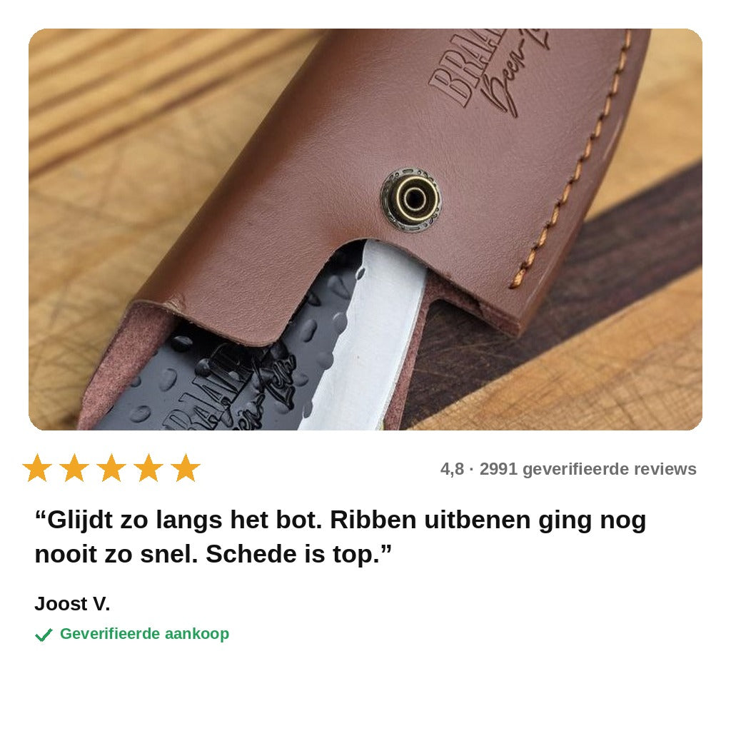 avis — Gesmeed Uitbeenmes met Vingergat & Leren Schede