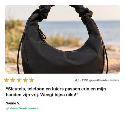 avis — Halvemaan Tas met Ruche-schouderband – 11 liter, vederlicht en waterafstotend