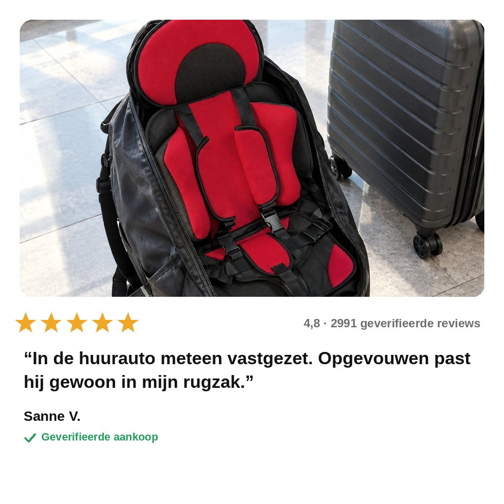 avis — Draagbaar Autostoeltje – Opvouwbaar Kinderzitje met 5-Punts Harnas, Zonder ISOFIX