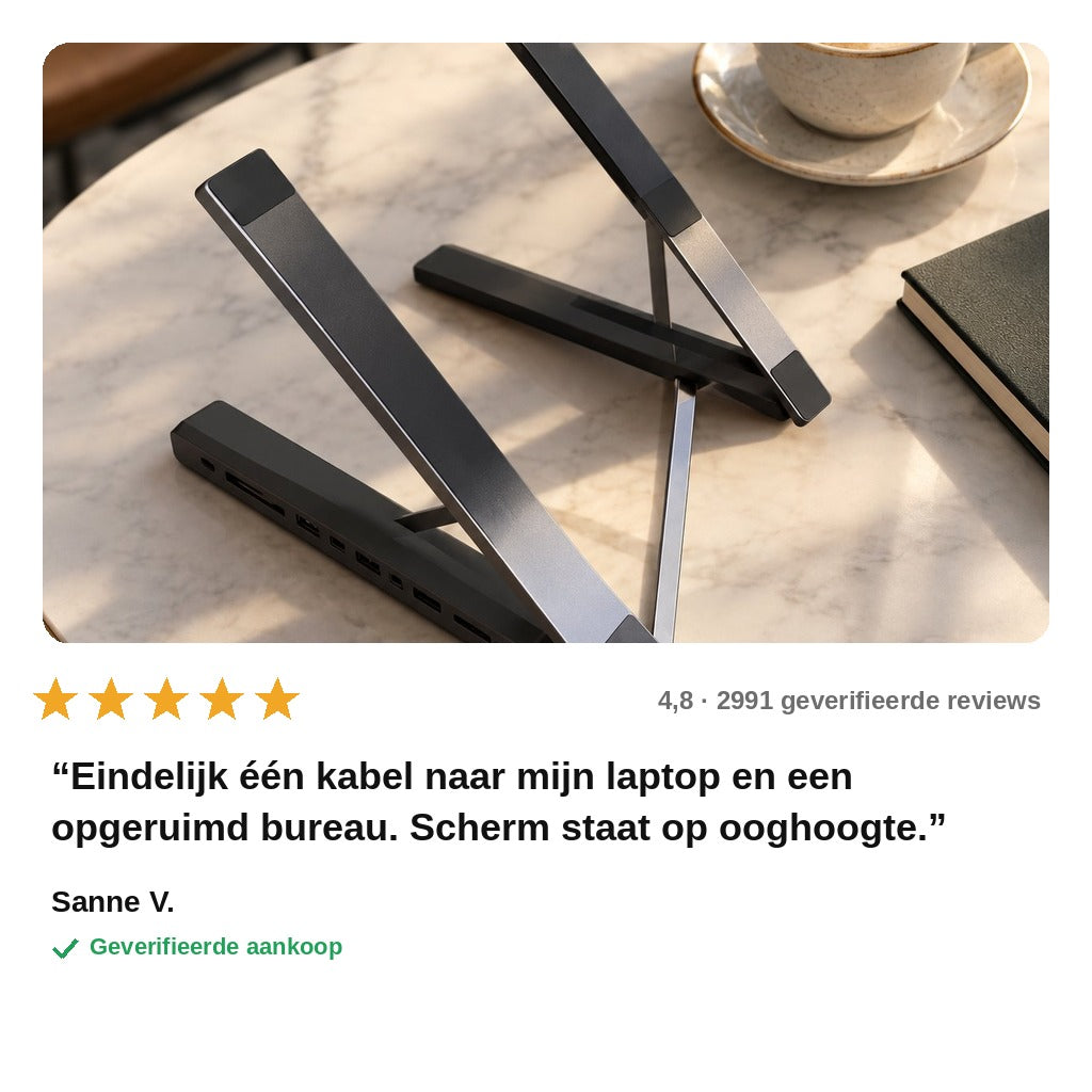 avis — 8-in-1 Laptopstandaard met USB-C Dockingstation
