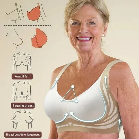couleur Beige — Naadloze push-up bh zonder beugel – mooie lift, de hele dag comfortabel
