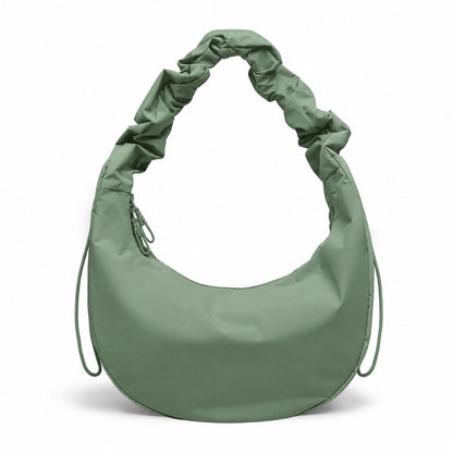 couleur Bladschaapje — Halvemaan Tas met Ruche-schouderband – 11 liter, vederlicht en waterafstotend