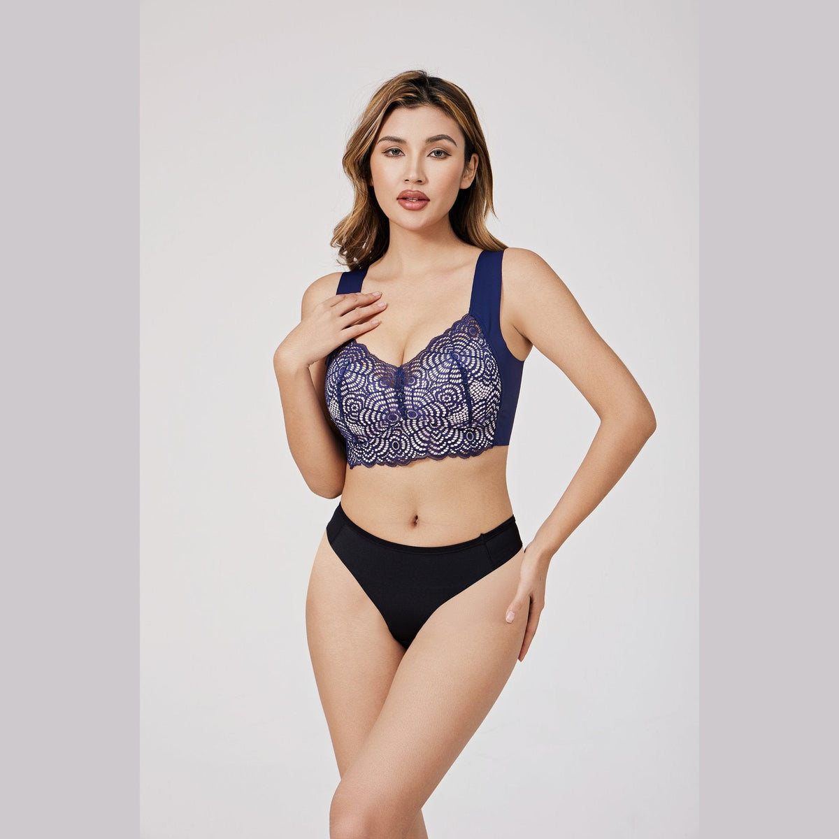couleur Blauw — Kanten Bralette Zonder Beugel
