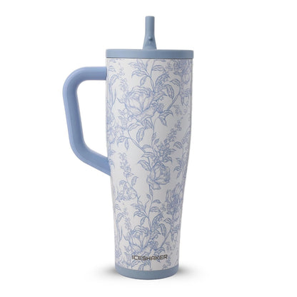 couleur Caribisch blauw — RVS shakerbeker met handvat 1,2 l – dubbelwandig, lekvrij en klontjesvrij