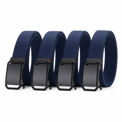 couleur Blauw — Nylon Riem met Automatische Gesp – zonder gaatjes, op de millimeter verstelbaar
