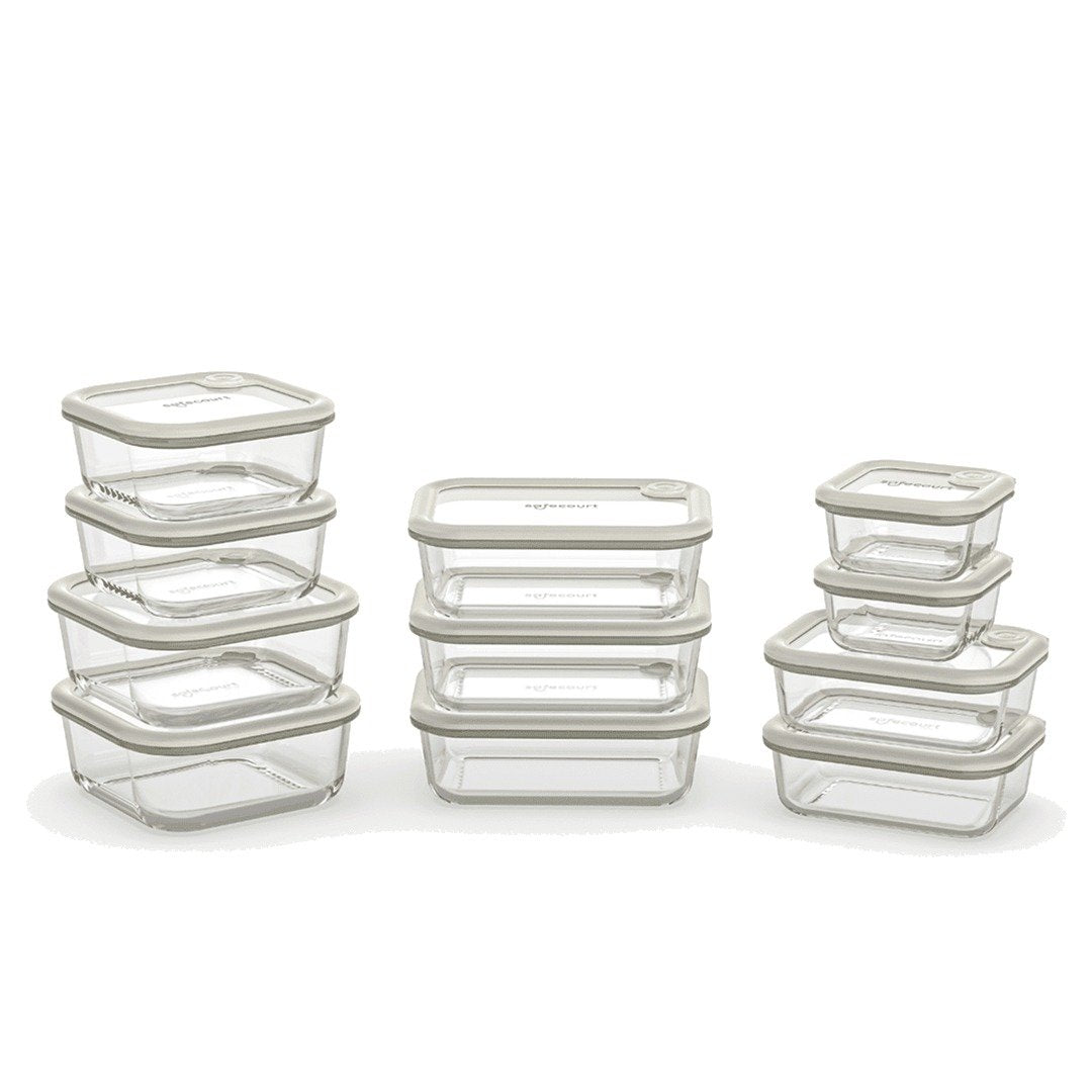 packshot — Glazen vershoudbakjes set – 11-delig, glazen deksels
