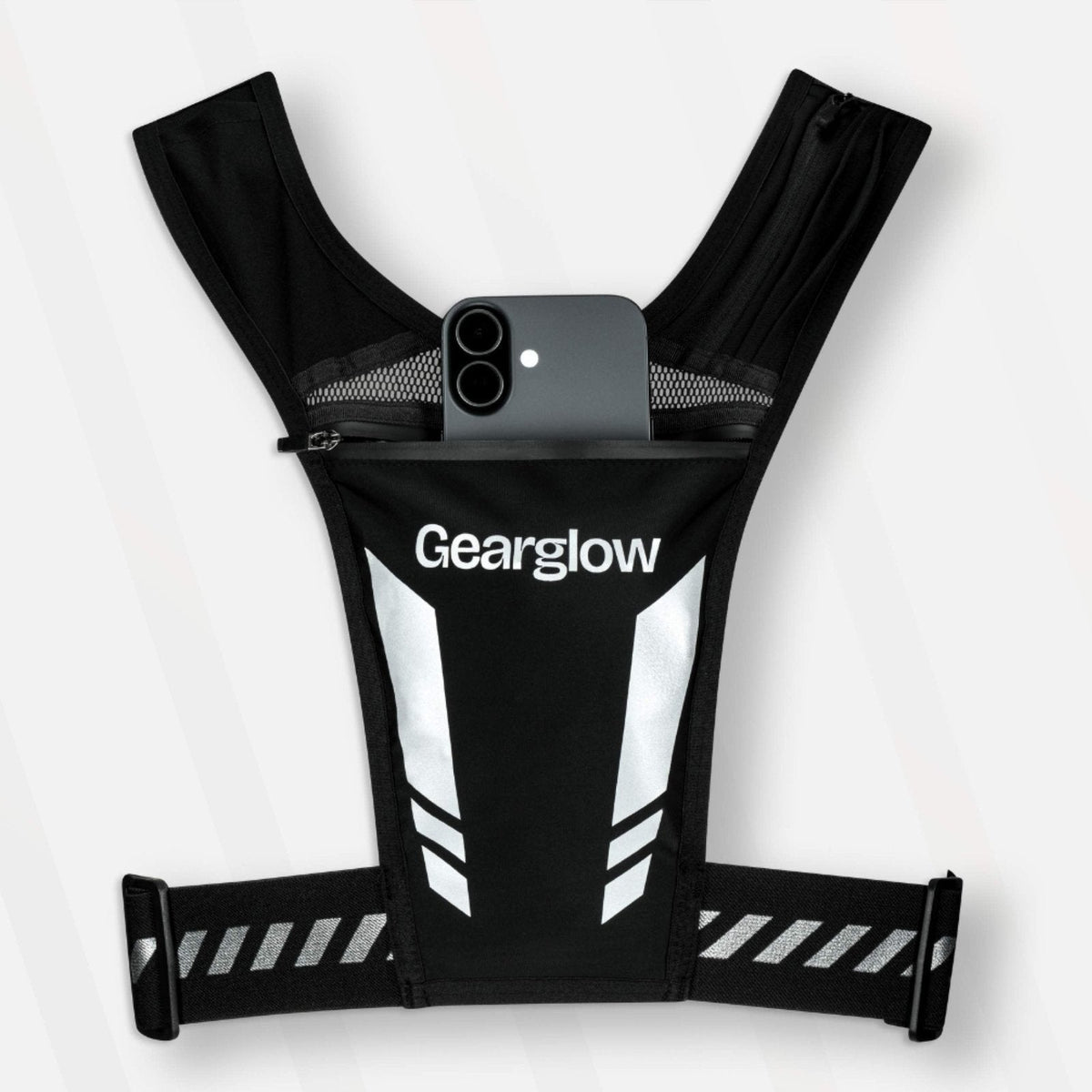 packshot — Reflecterend hardloopvest met telefoonhouder