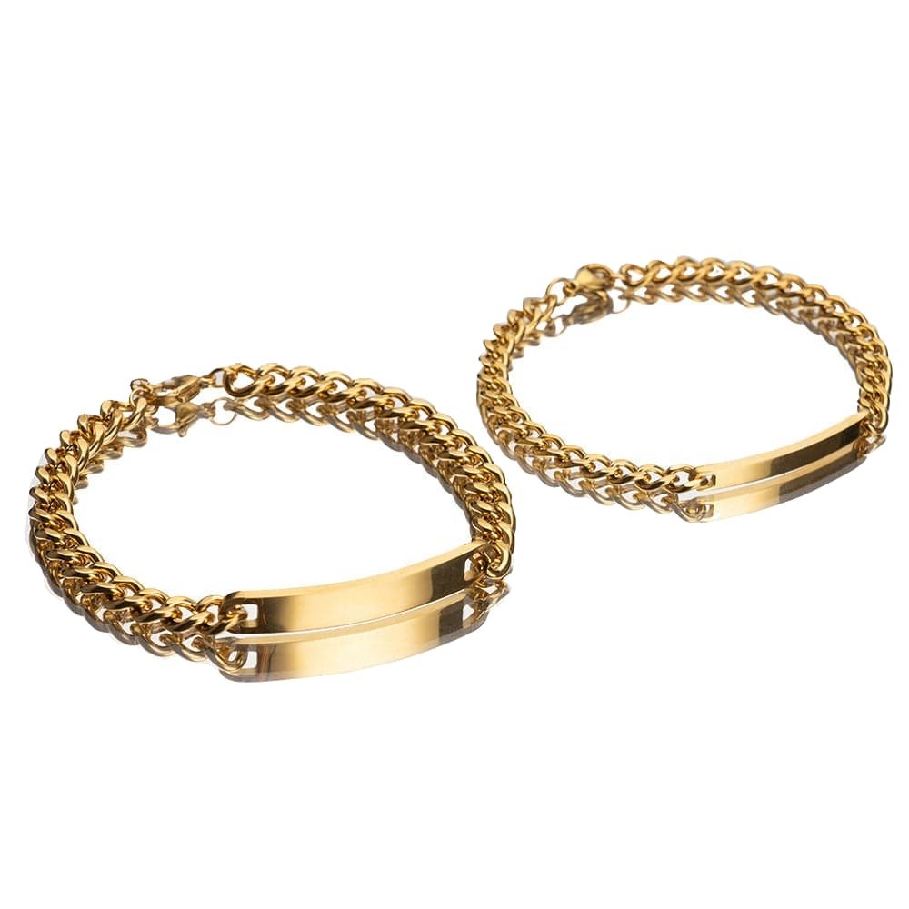 packshot — Gegraveerde Partnerarmbanden – Duo voor Haar & Hem met Jullie Namen