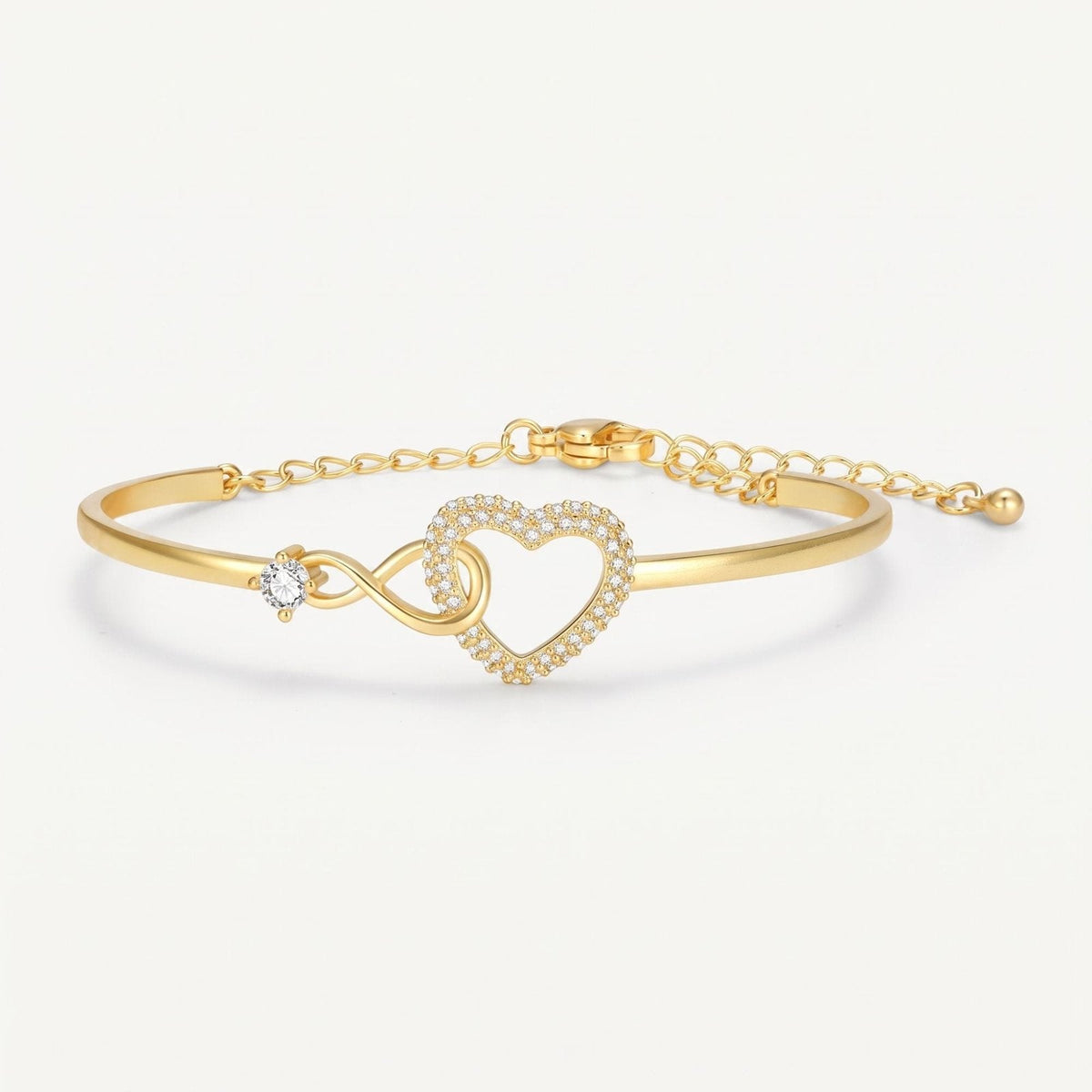 packshot — Infinity Hart Armband – Moeder & Dochter, met fonkelende zirkonia