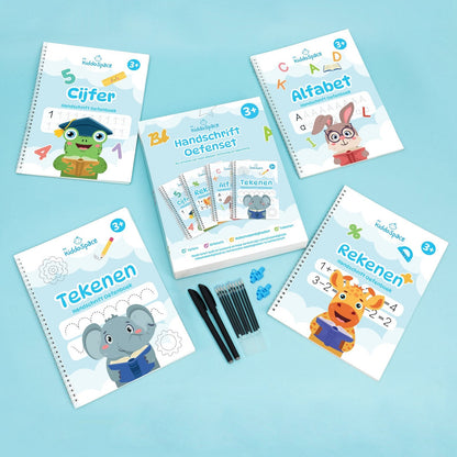 packshot — Herbruikbare Schrijfoefenset – 4 Magische Oefenboeken