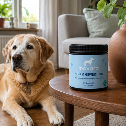 Oudere labrador ontspannen