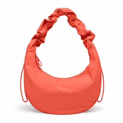 couleur Fel koraal — Halvemaan Tas met Ruche-schouderband – 11 liter, vederlicht en waterafstotend