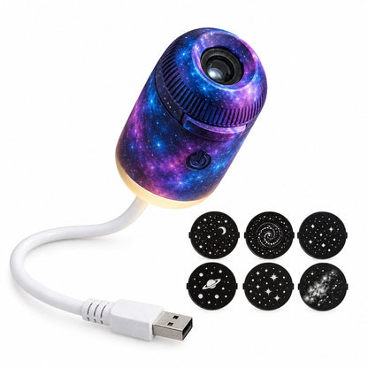 couleur Galaxy Wonderen (incl. 6 schijfjes) — Mini USB Sterrenhemelprojector – Toveer elk plafond om in een sterrenhemel