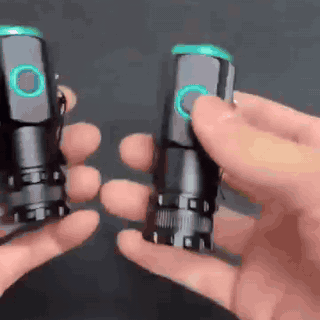 gif — Compacte Mini Zaklamp – oplaadbaar via USB-C, met magneet en zakclip