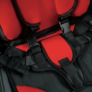 gif — Draagbaar Autostoeltje – Opvouwbaar Kinderzitje met 5-Punts Harnas, Zonder ISOFIX