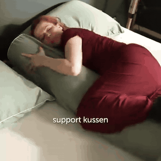 gif — DroomNest™ Verstelbaar Lichaamskussen 150 cm – Memory Foam
