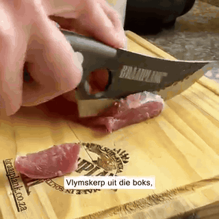 gif — Gesmeed Uitbeenmes met Vingergat & Leren Schede